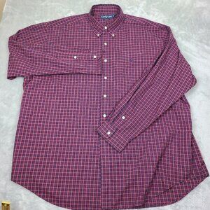 Polo Ralph Lauren‎ Blake Fit Red and Purple Plaid Button Down Size 2XL